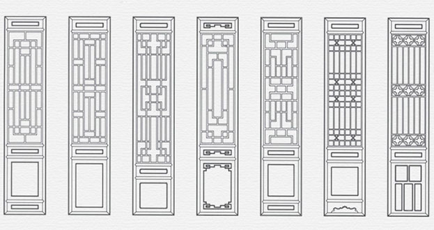 青羊常用中式仿古花窗图案隔断设计图